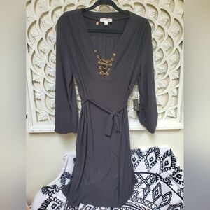 SOHO Apparel Limited Black XL Fashion Dress Gold Chain Detail